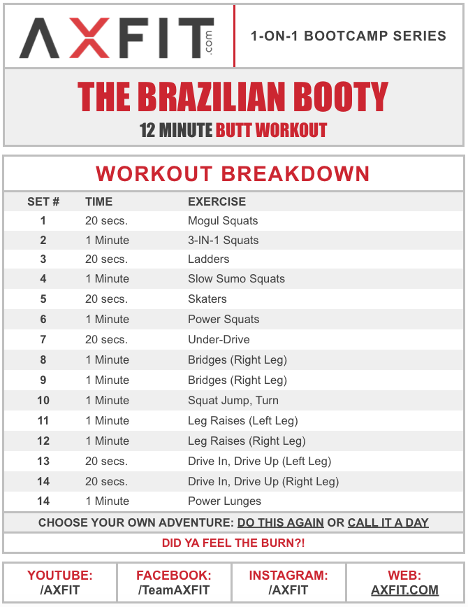 Brazilian booty workout routine sale