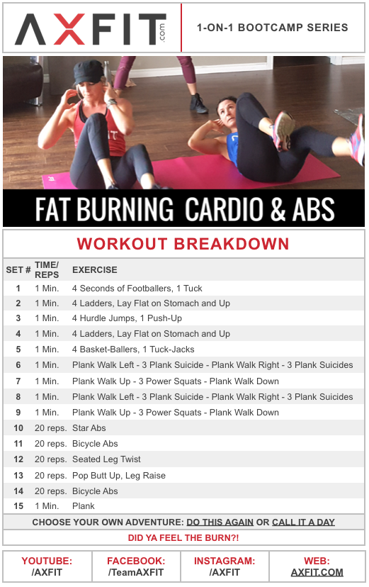 20 Minute Advanced Fat Burning Cardio and Ab Home Workout (Belly Fat Burner) 